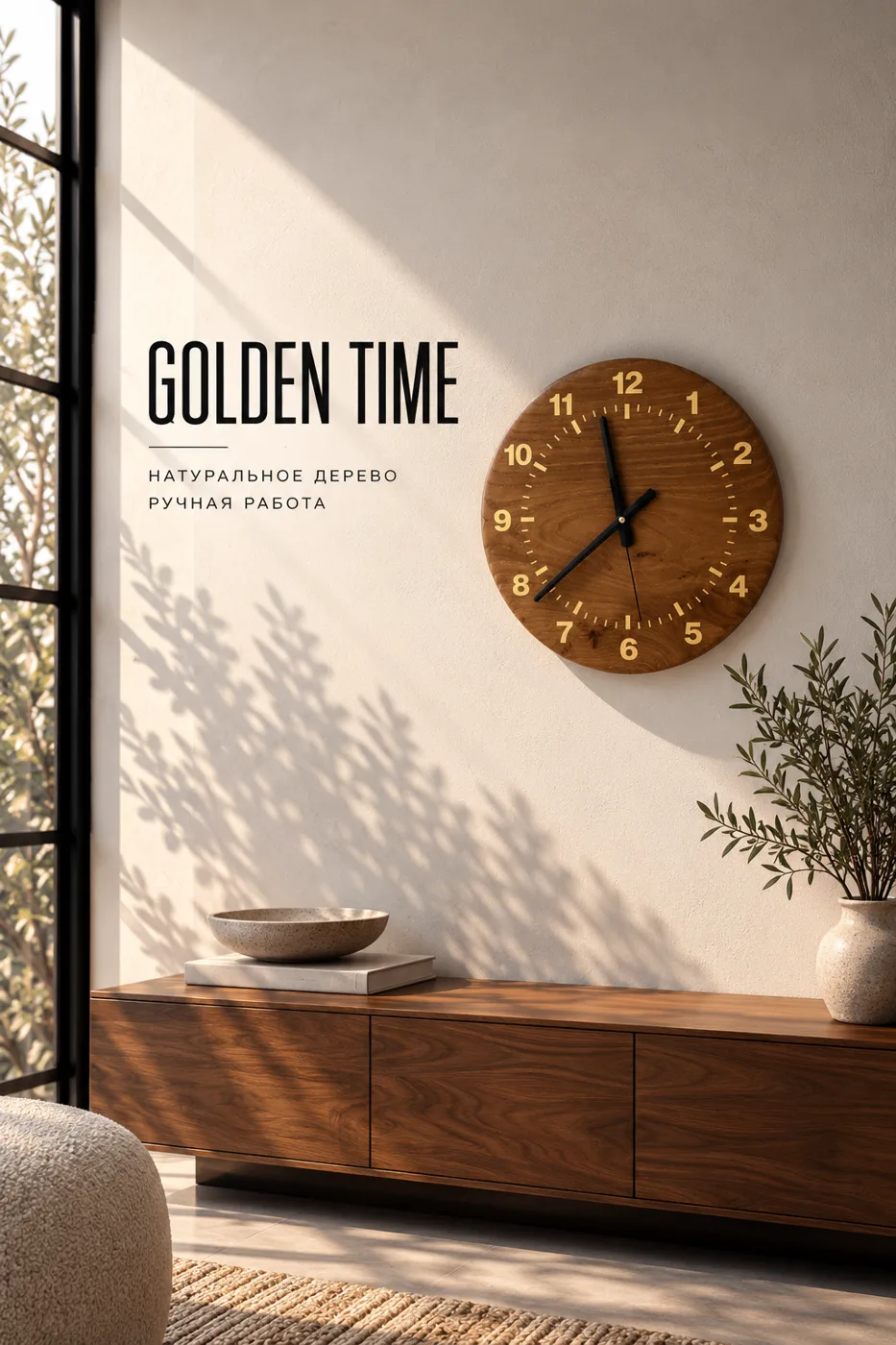 Wall Clock "Golden Time" — Underwood